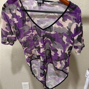 Poster GRL Purple Camo Women's Top